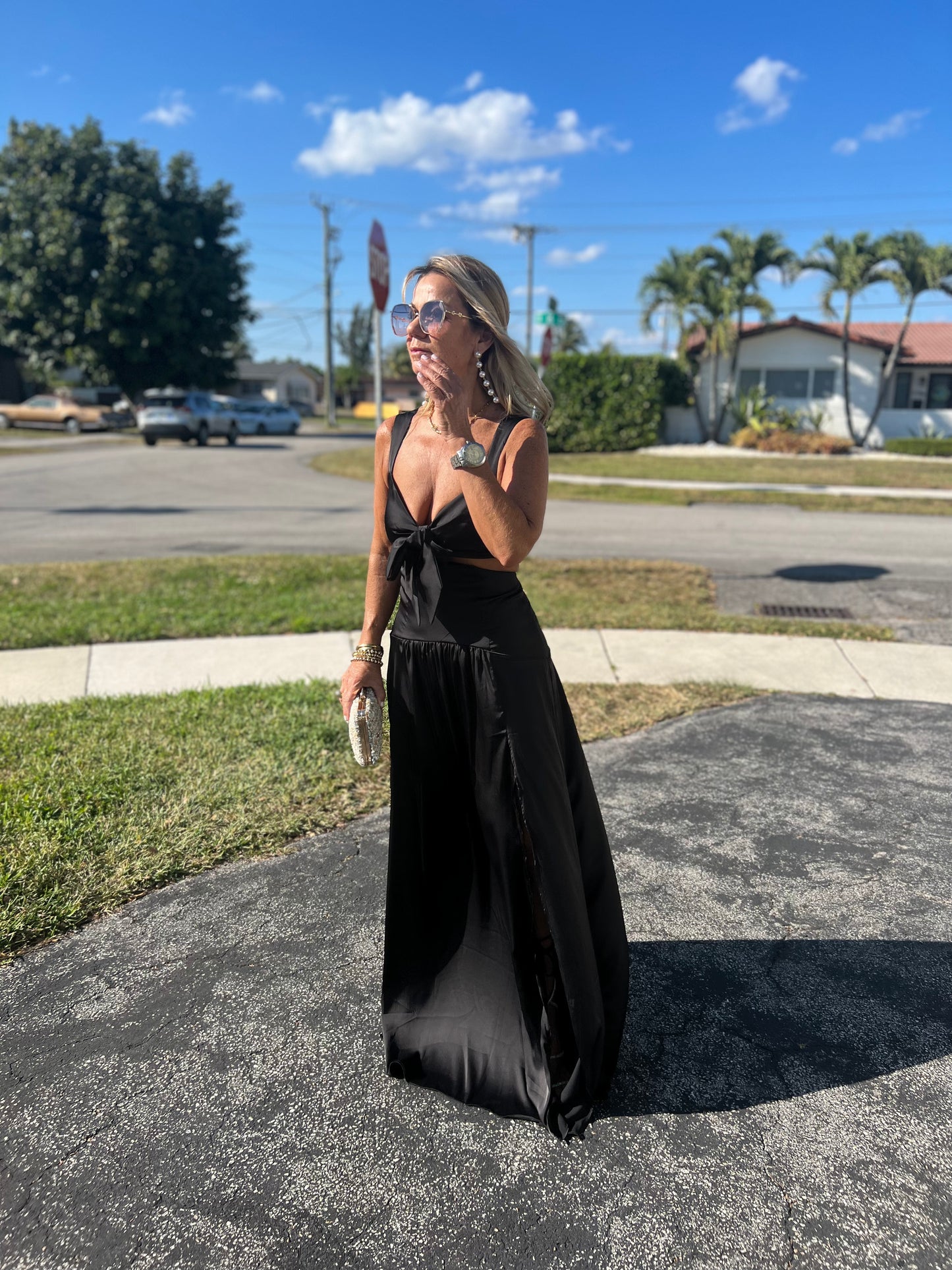 EUGENIA BLACK MAXI DRESS